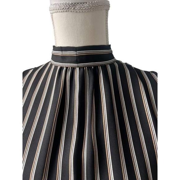 WHITE HOUSE BLACK MARKET Striped Bow Neck Tank Top Size 0 - Picture 4 of 7